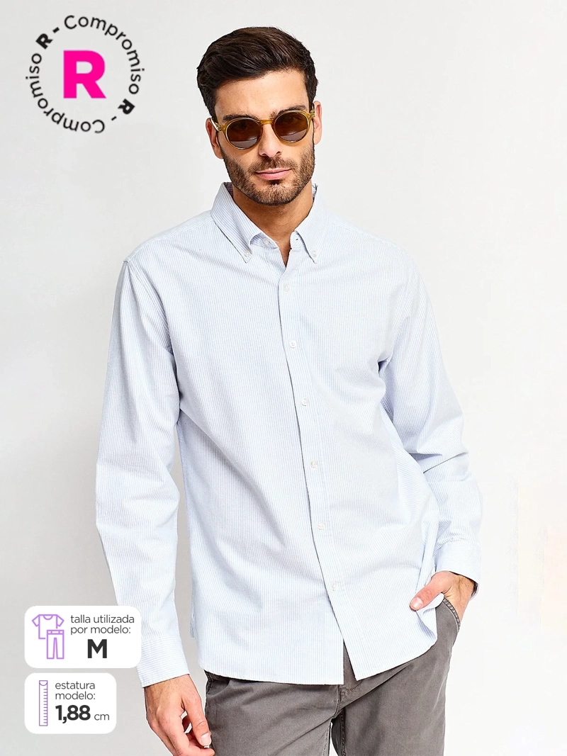 CAMISA HOMBRE MARQUIS ALGODÓN MANGA LARGA LÍNEAS - 1
