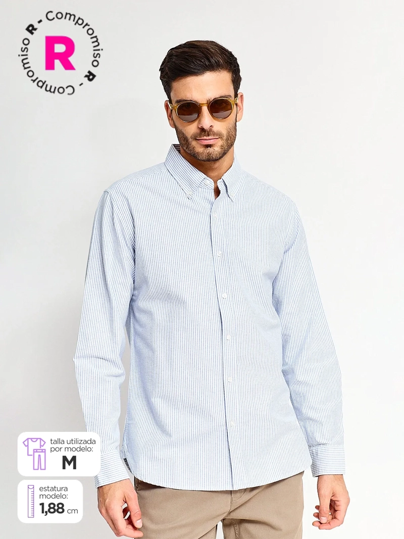 CAMISA HOMBRE MARQUIS ALGODÓN MANGA LARGA LÍNEAS - 1
