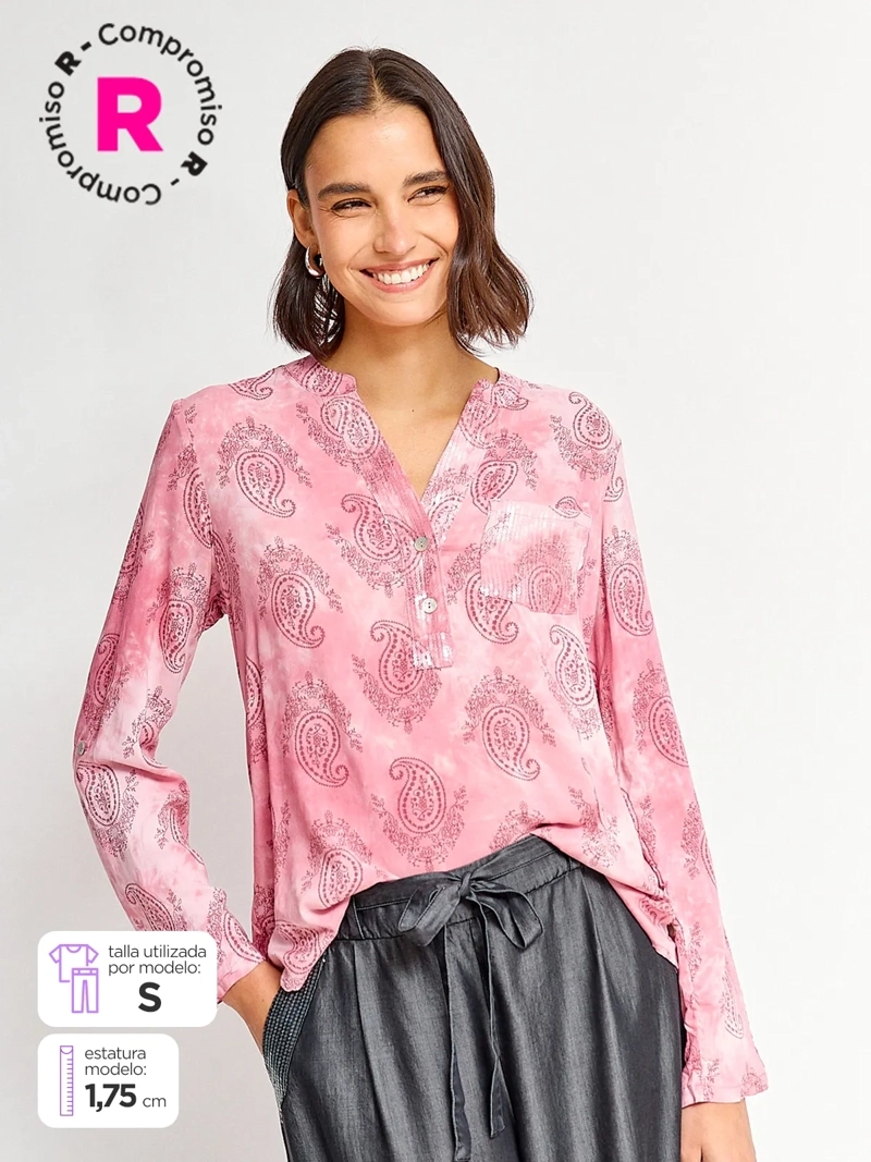 BLUSA MUJER TATIENNE MANGA LARGA LENTEJUELAS - 1