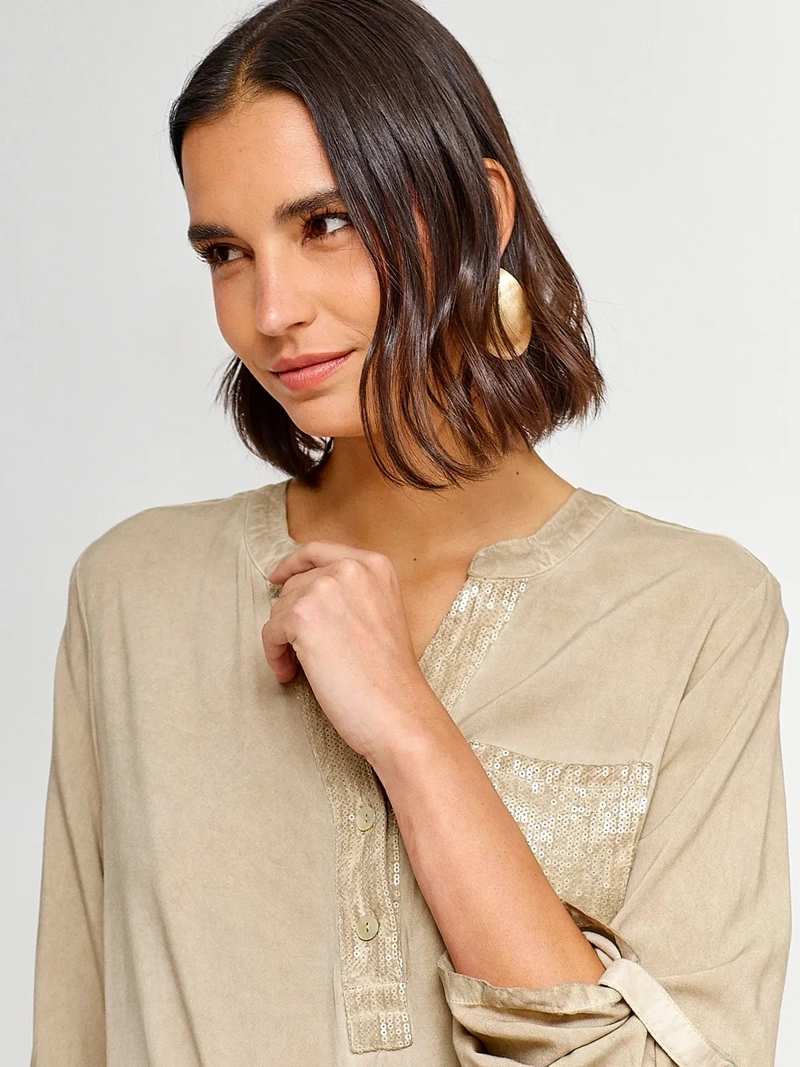 BLUSA MUJER TATIENNE MANGA LARGA LENTEJUELAS - 3