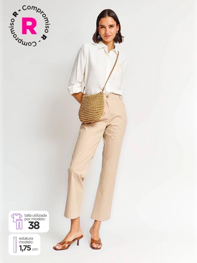 CACHAREL PANTALÓN MUJER CACHAREL ALGODÓN RECTO