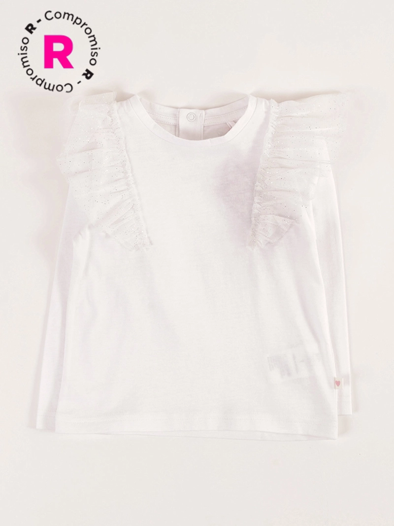 POLERA MANGA LARGA ALGODÓN NIÑA BABY HARVEST VUELOS BRILLOS - 1