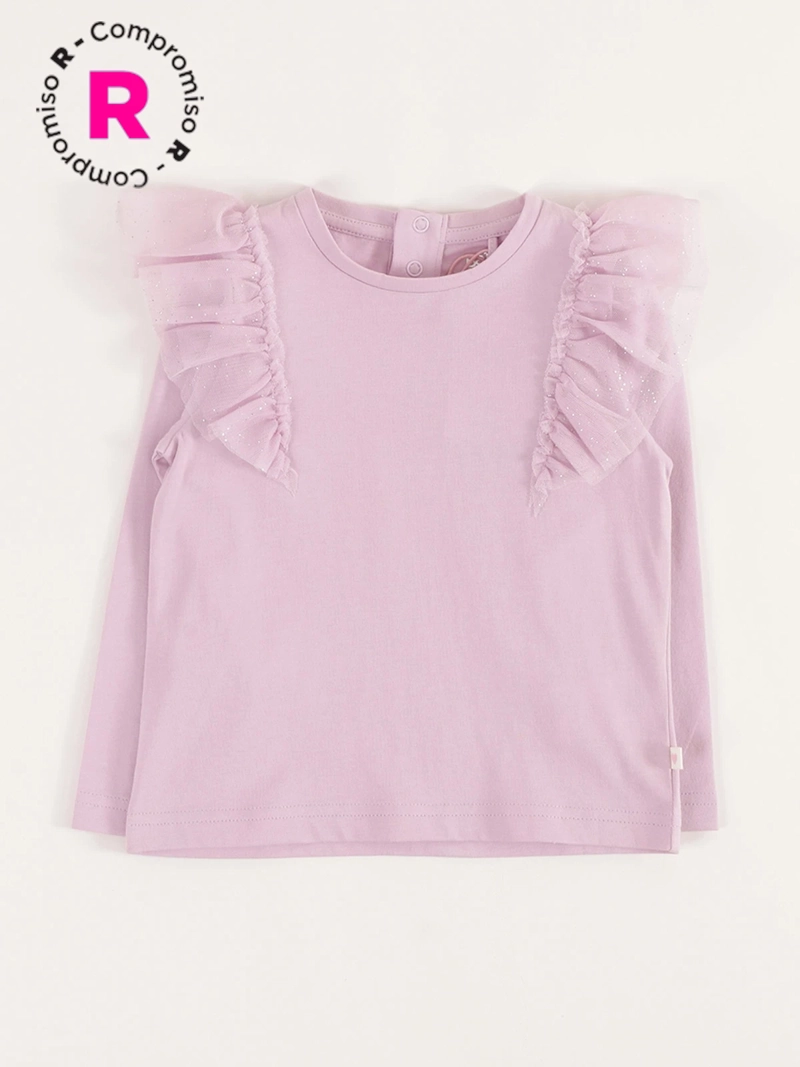 POLERA MANGA LARGA ALGODÓN NIÑA BABY HARVEST VUELOS BRILLOS - 1