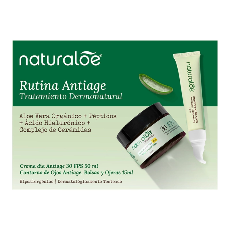 CONTORNO DE OJOS + CREMA DE DÍA NATURALOE 15 ML + 50 ML - 1