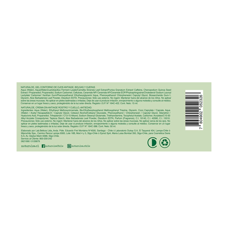 CONTORNO DE OJOS + CREMA DE DÍA NATURALOE 15 ML + 50 ML - 3