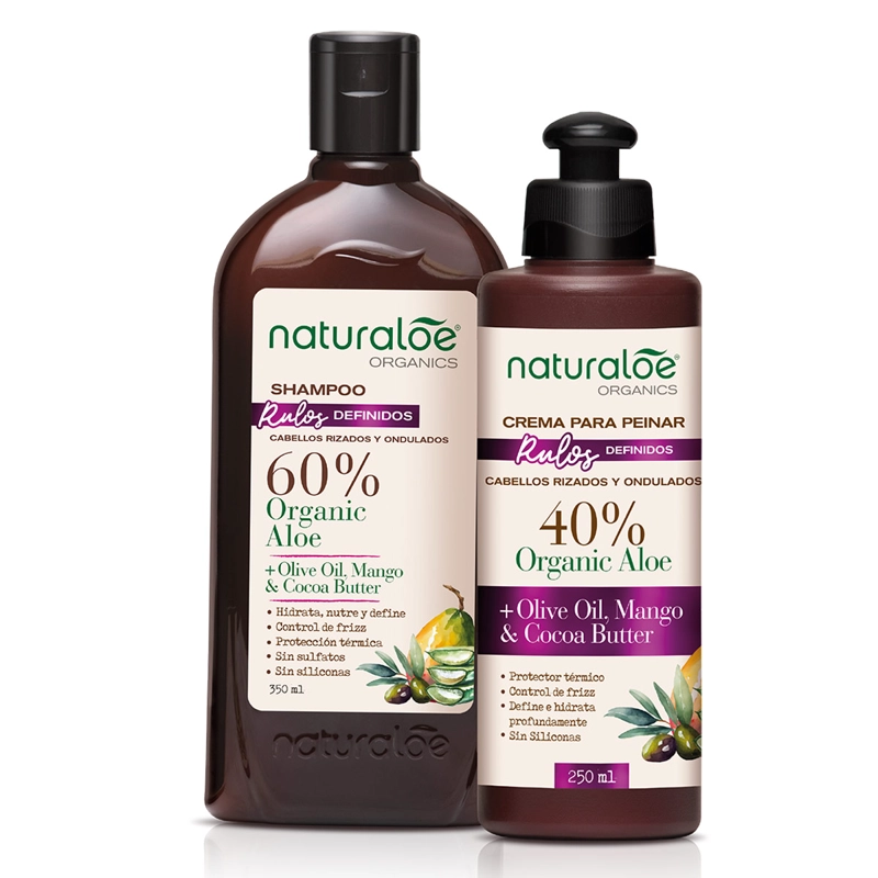 SET CAPILAR NATURALOE CABELLO RIZADO SHAMPOO 350 ML + CREMA DE PEINAR 250 ML - 2