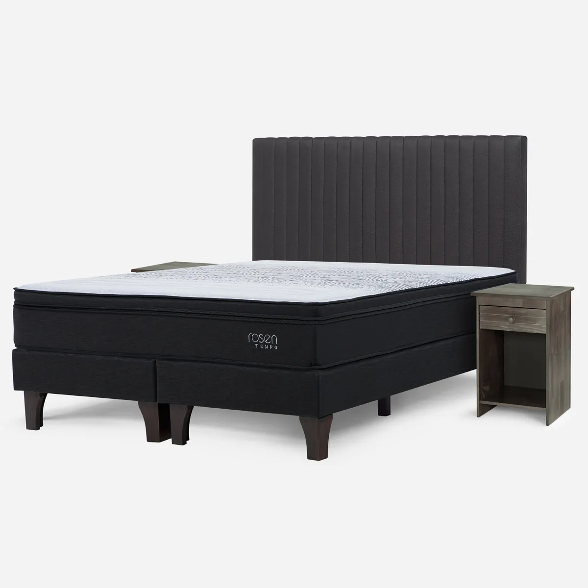 CAMA EUROPEA ROSEN TEMPO 2 PLAZAS + SET LUCIO GRIS - 2