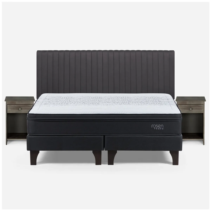 CAMA EUROPEA ROSEN TEMPO KING + SET LUCIO GRIS - 1
