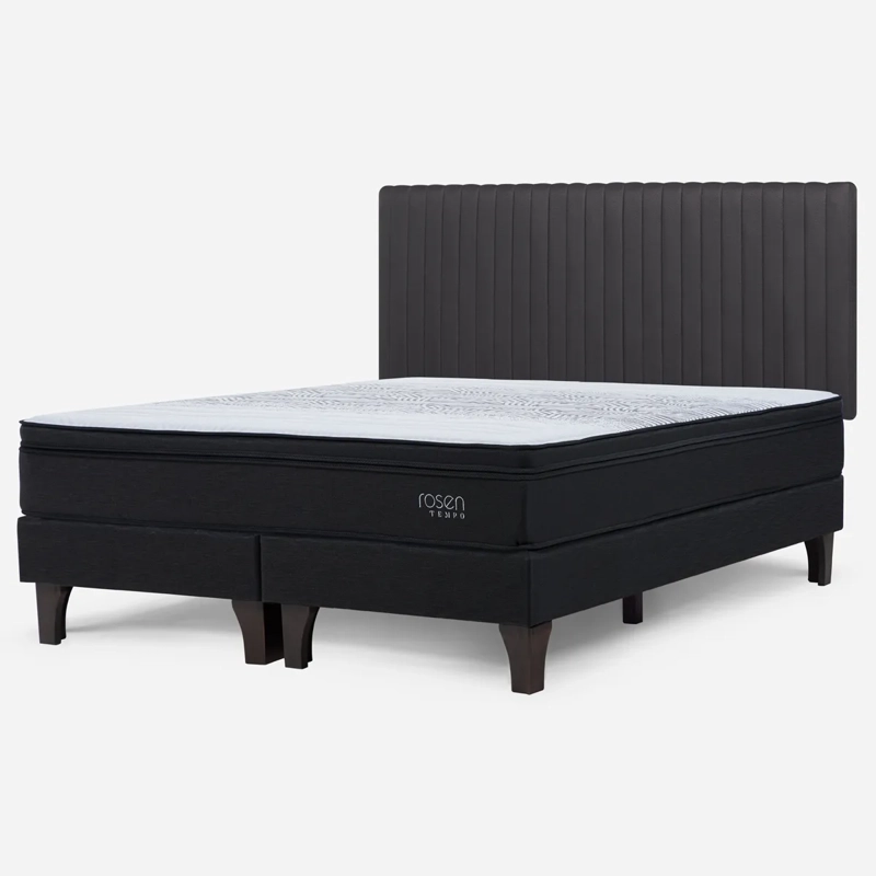 CAMA EUROPEA ROSEN TEMPO KING + RESPALDO LUCIO GRIS - 2