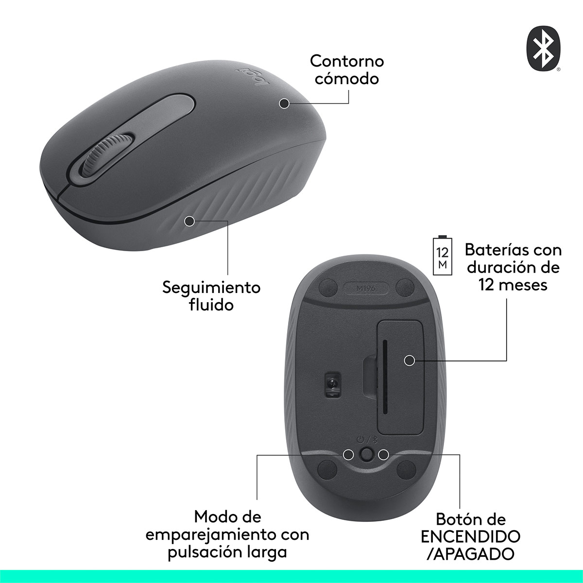MOUSE INALÁMBRICO LOGITECH M196 - 8