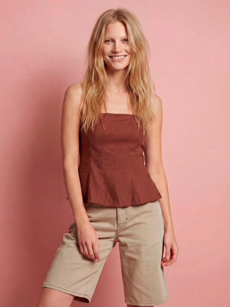 BLUSA MUJER BARBADOS LINO SIN MANGAS - 1