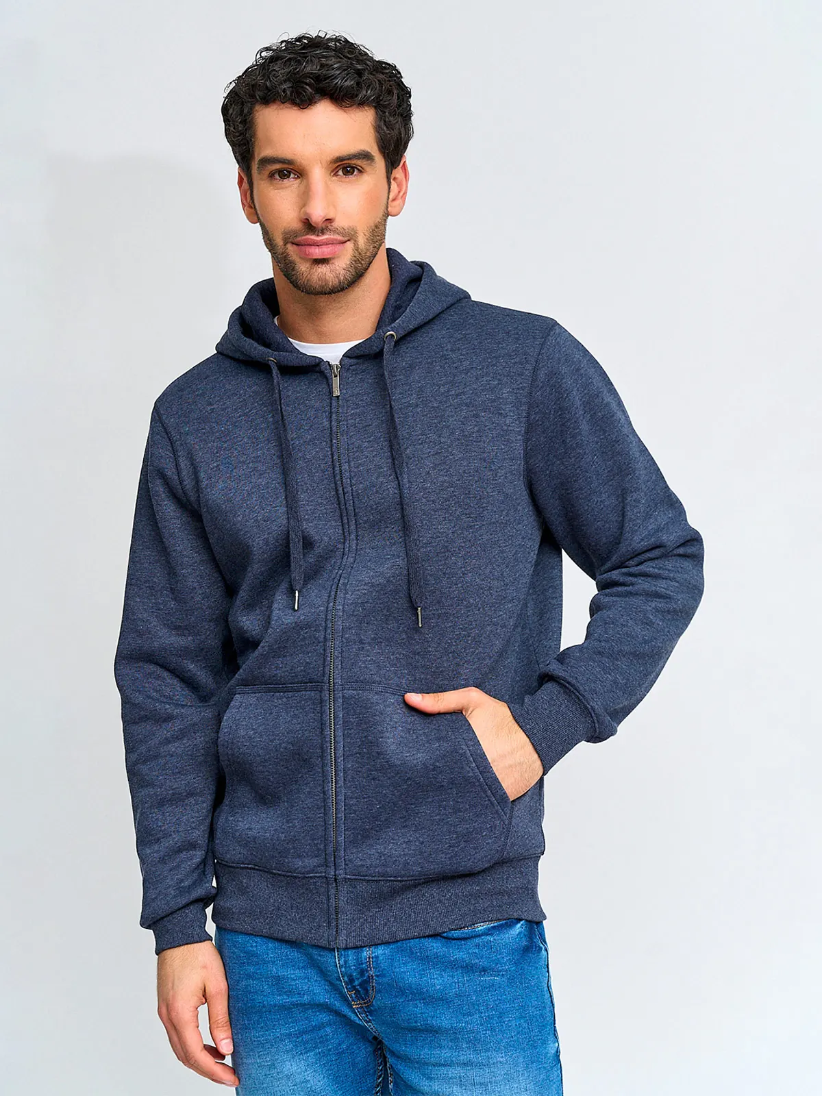 POLERÓN HOMBRE KENNETH STEVENS ALGODÓN FULL ZIPPER BÁSICO HOODIE - 1