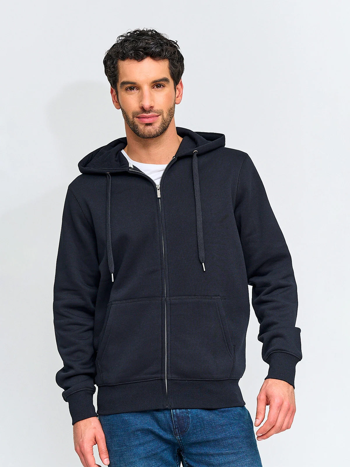 POLERÓN HOMBRE KENNETH STEVENS ALGODÓN FULL ZIPPER BÁSICO HOODIE - 1