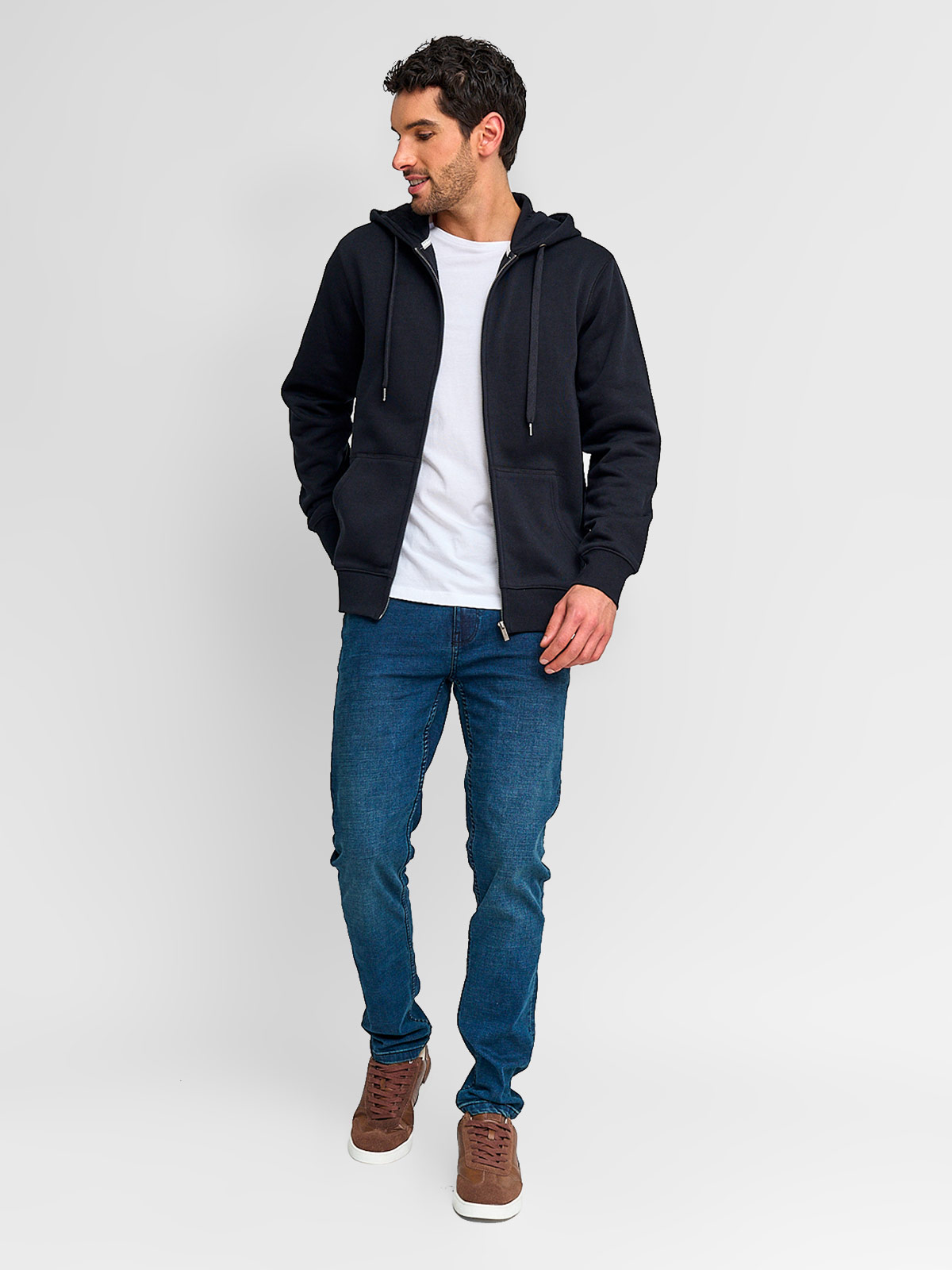 POLERÓN HOMBRE KENNETH STEVENS ALGODÓN FULL ZIPPER BÁSICO HOODIE - 4