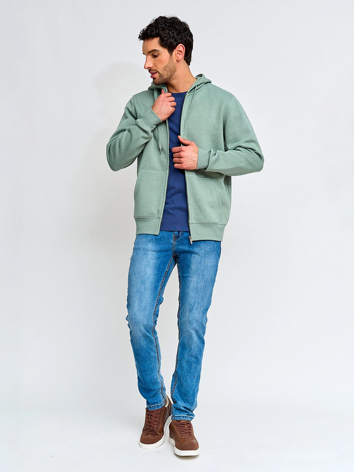 POLERÓN HOMBRE KENNETH STEVENS ALGODÓN FULL ZIPPER BÁSICO HOODIE - 4