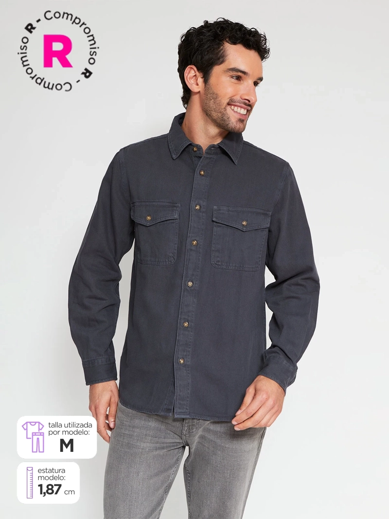 CAMISA HOMBRE REGATTA ALGODÓN MANGA LARGA - 1