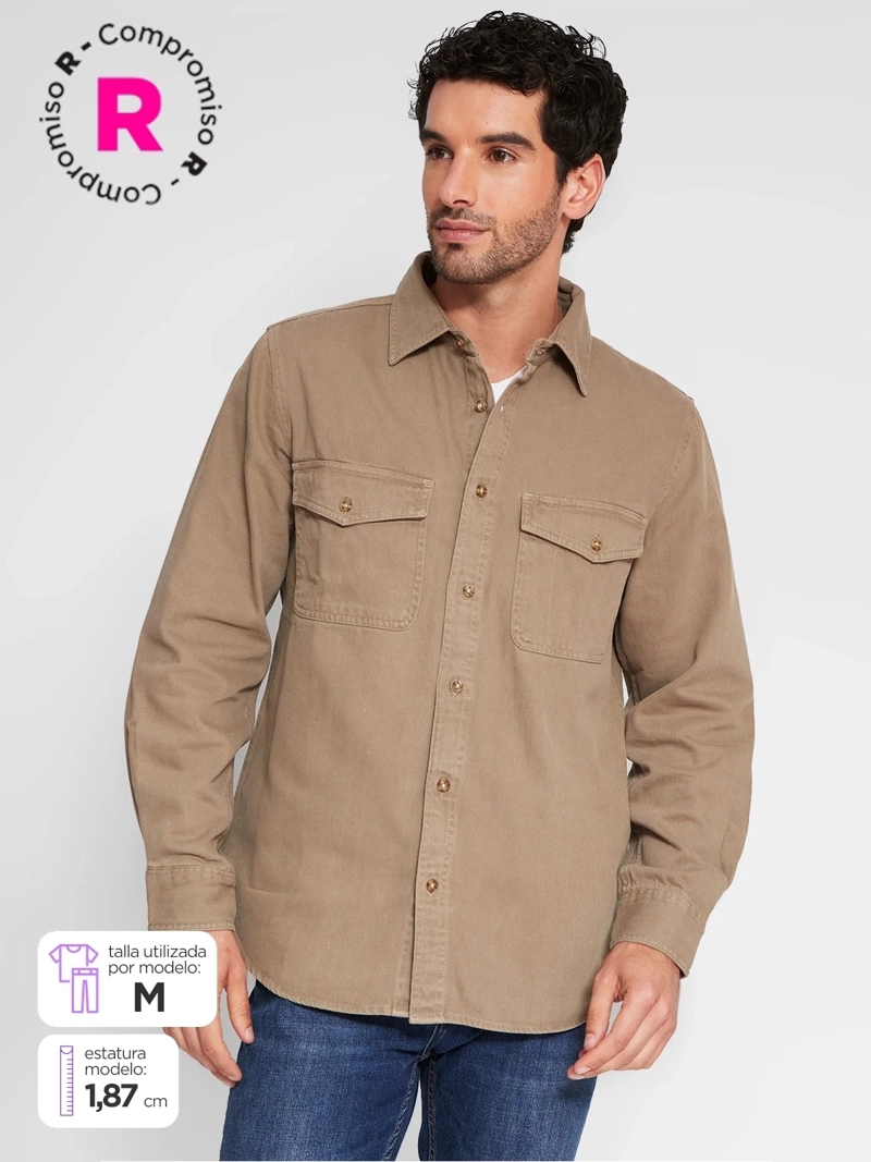 CAMISA HOMBRE REGATTA ALGODÓN MANGA LARGA - 1