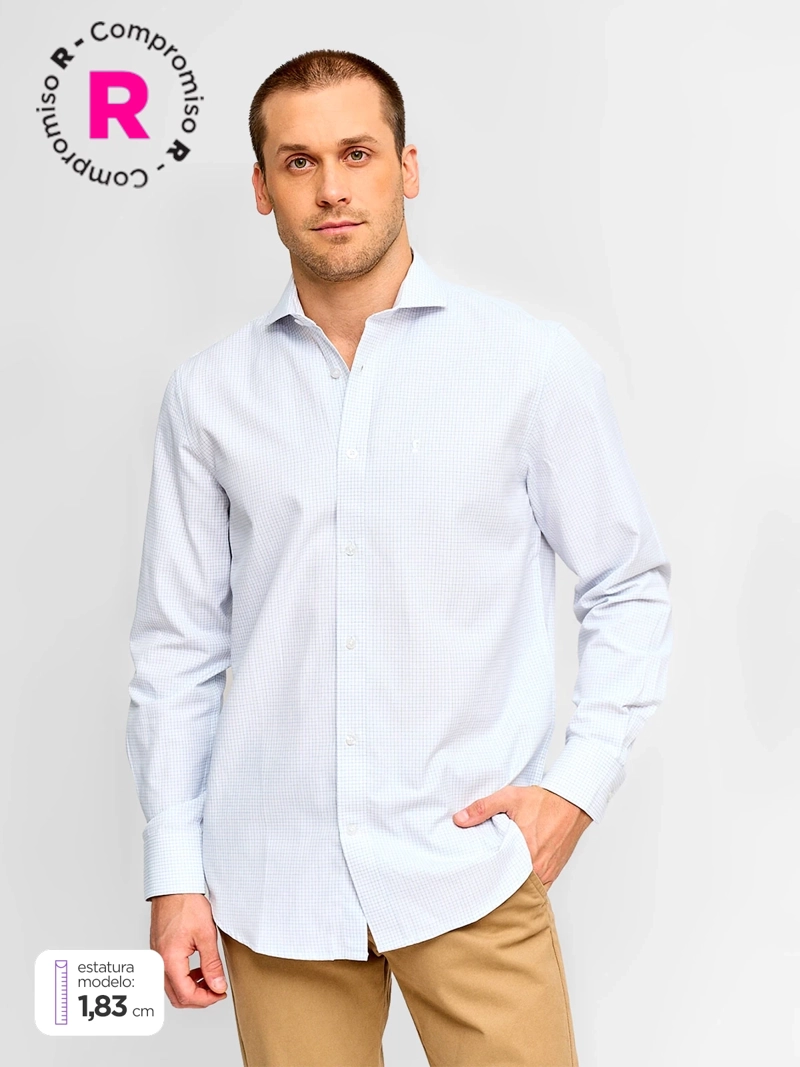 CAMISA HOMBRE KENNETH STEVENS ALGODÓN MANGA LARGA CUADROS - 1