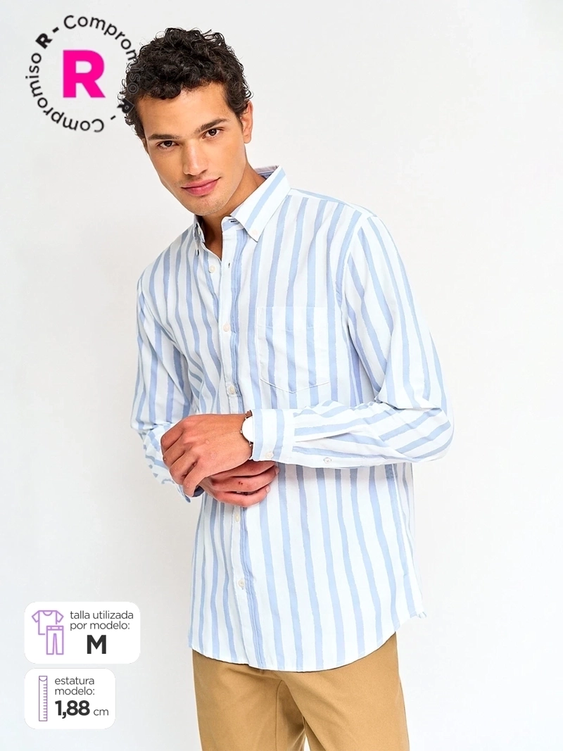CAMISA HOMBRE KENNETH STEVENS ALGODÓN MANGA LARGA - 1