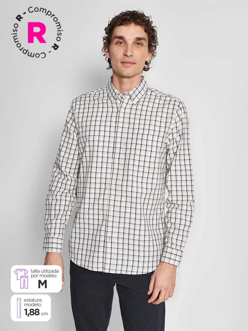 CAMISA HOMBRE KENNETH STEVENS ALGODÓN MANGA LARGA - 1