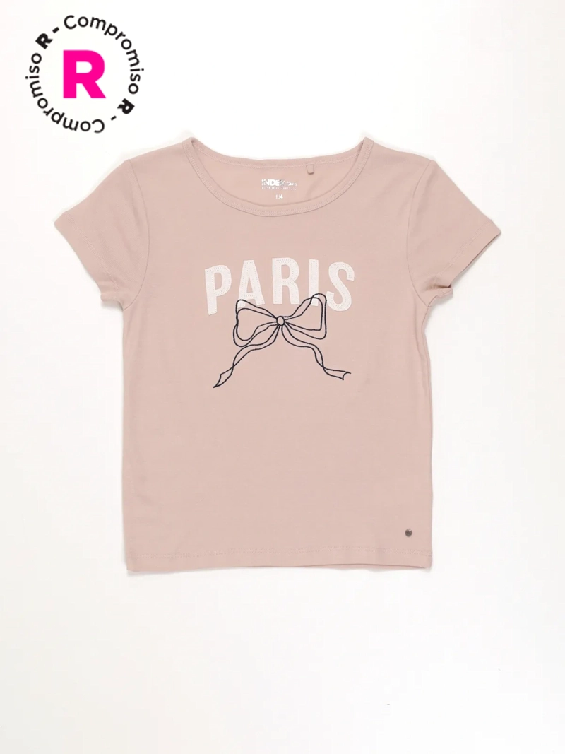 POLERA MANGA CORTA ALGODÓN NIÑA INDEX APP - 1