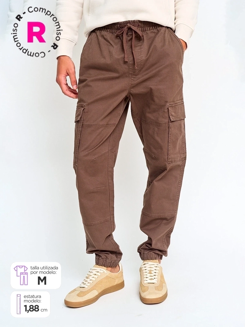 PANTALÓN HOMBRE INDEX ALGODÓN BOLSILLOS CARGO - 1