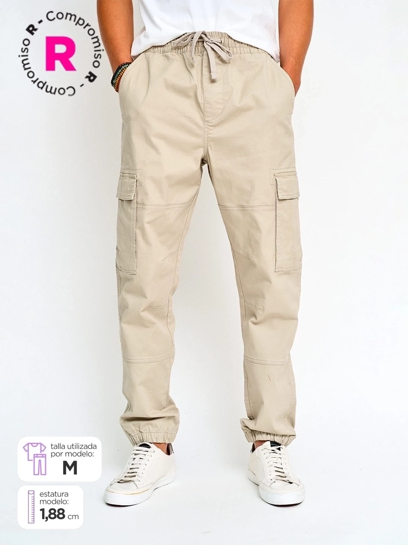 PANTALÓN HOMBRE INDEX ALGODÓN BOLSILLOS CARGO - 1