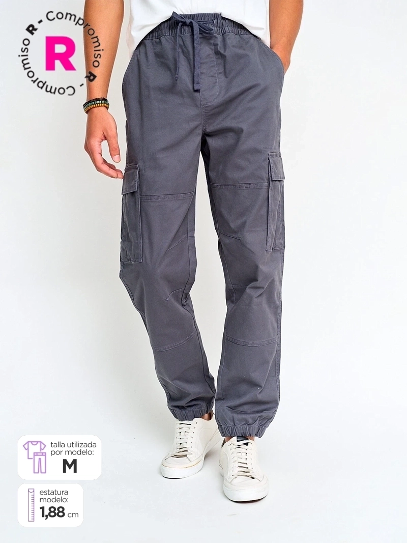 PANTALÓN HOMBRE INDEX ALGODÓN BOLSILLOS CARGO - 1