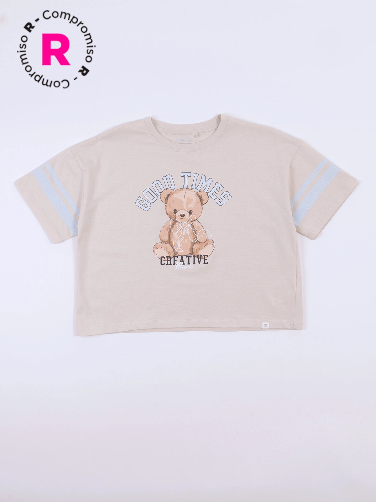 POLERA MANGA CORTA ALGODÓN NIÑA INDEX BEAR - 1