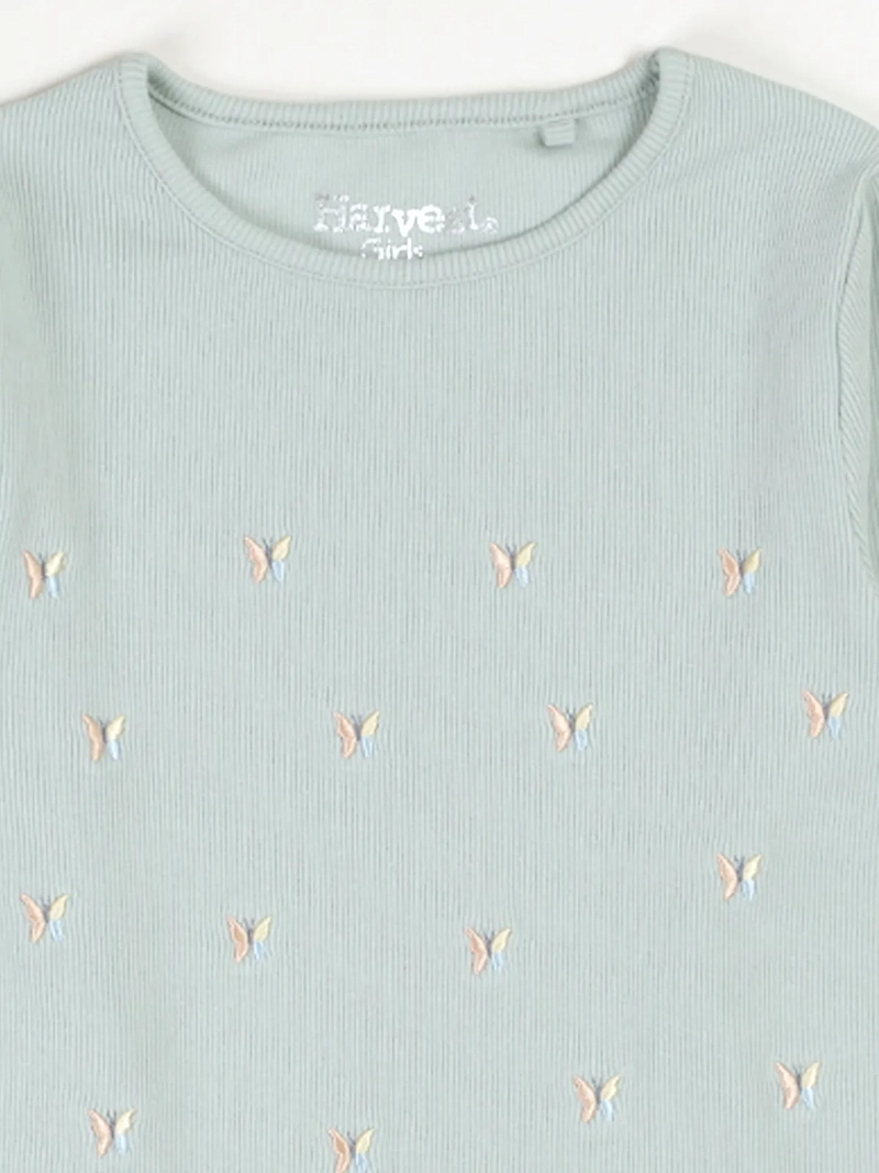 POLERA MANGA LARGA NIÑA HARVEST BORDADA - 3