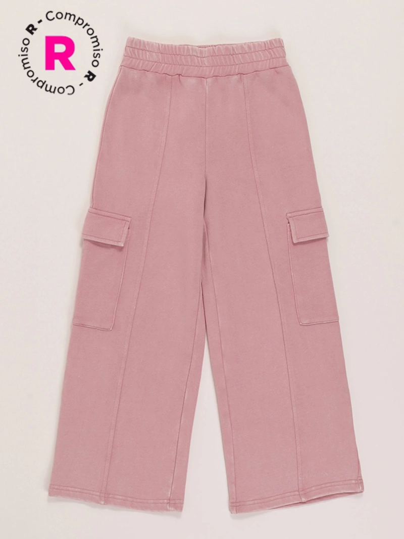 PANTALÓN DE BUZO NIÑA HARVEST ALGODÓN CARGO - 1