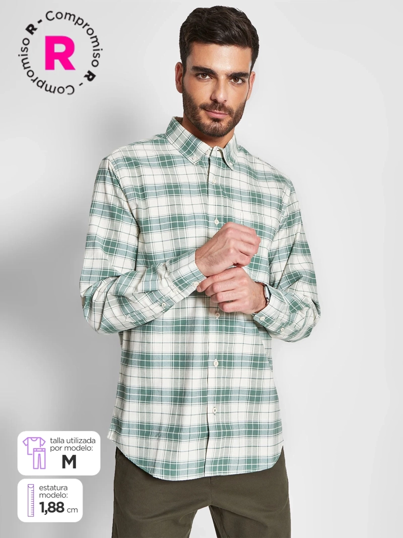 CAMISA HOMBRE KENNETH STEVENS ALGODÓN MANGA LARGA - 1