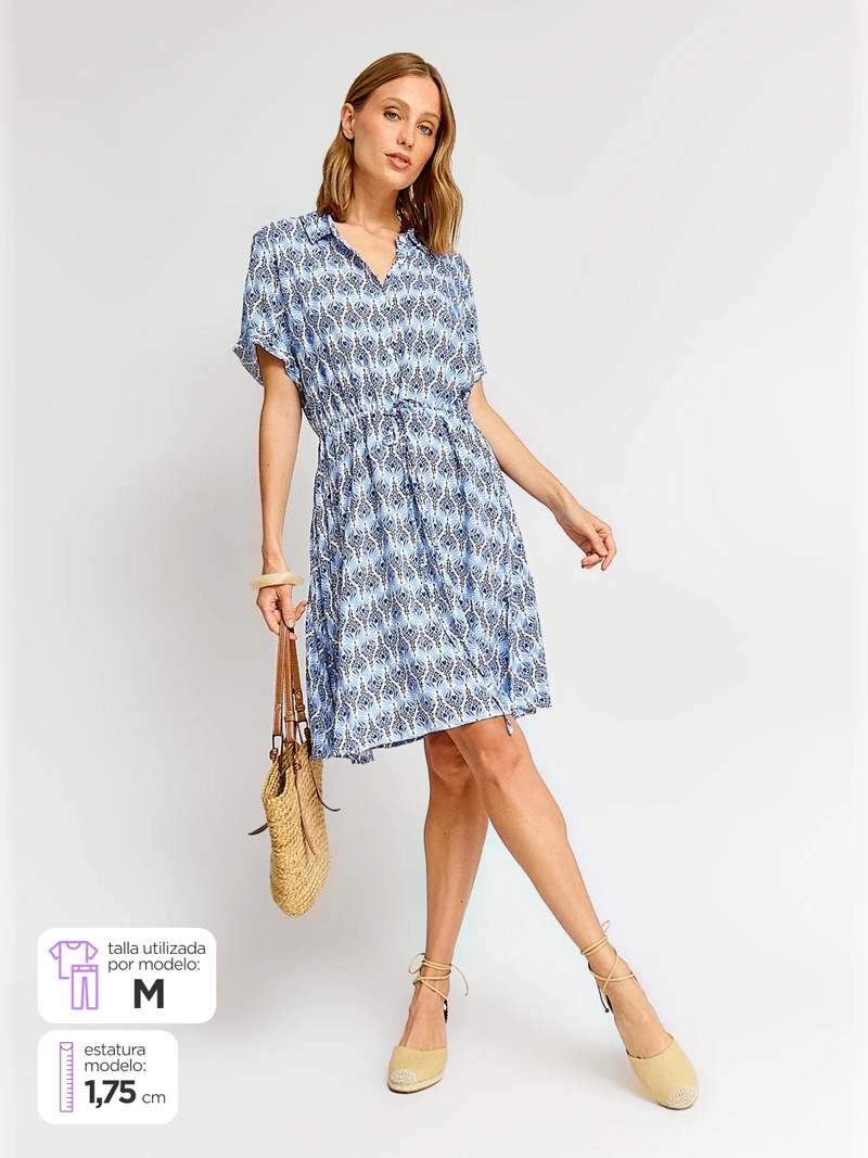 VESTIDO MUJER AZIZ CORTO ESTAMPADO - 1