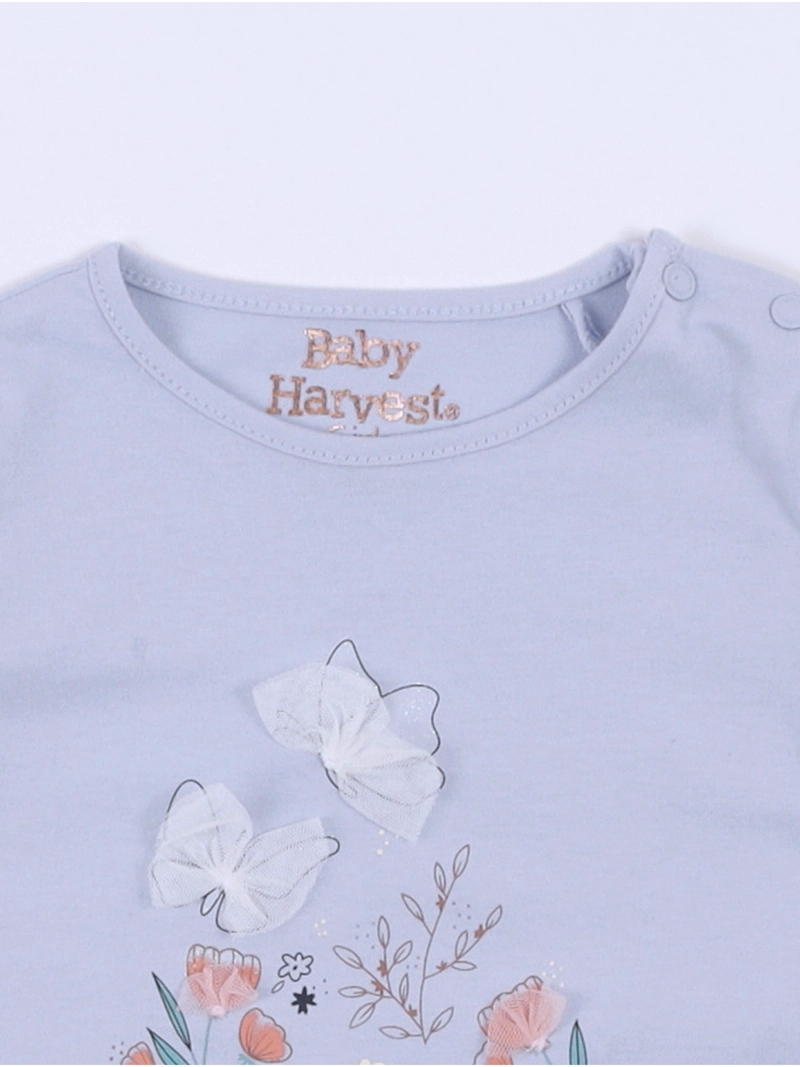 POLERA MANGA LARGA ALGODÓN NIÑA BABY HARVEST APLICACIÓN TUL - 3