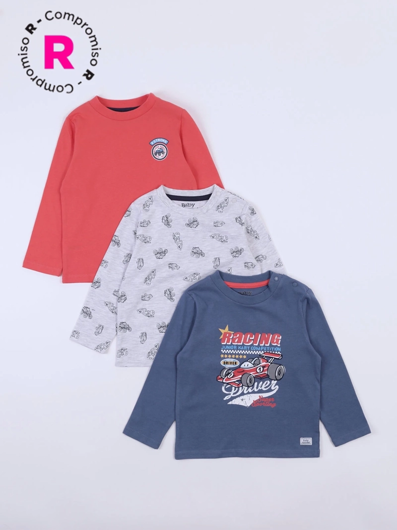 POLERAS MANGA LARGA ALGODÓN NIÑO BABY HARVEST ESTAMPADAS - 1