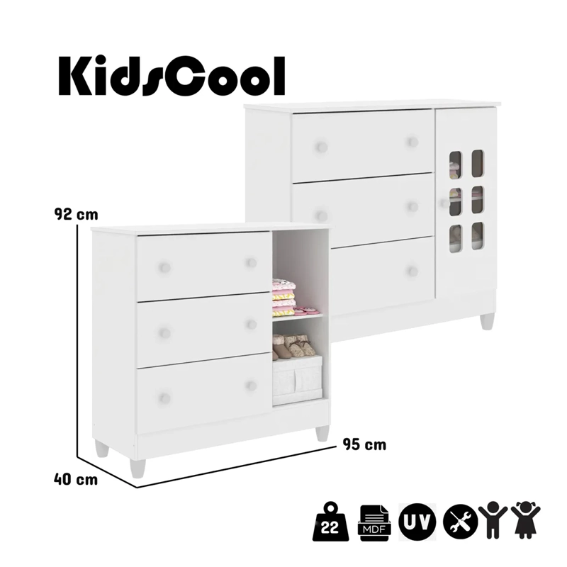 COMODA KIDSCOOL CON PUERTA BLANCO MARIA - 6