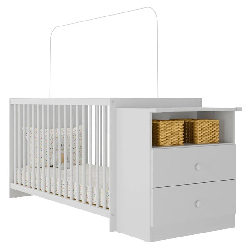 CUNA CON COMODA KIDSCOOL MI BEBE BLANCO - 1