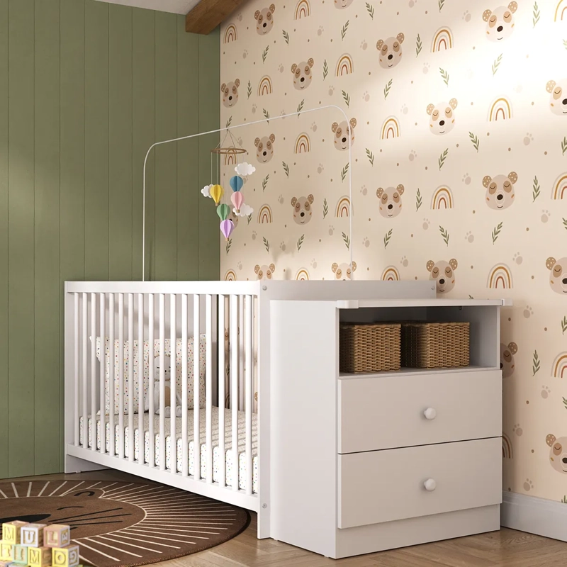 CUNA CON COMODA KIDSCOOL MI BEBE BLANCO - 3