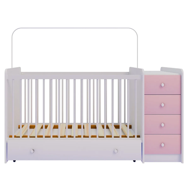 CUNA CON COMODA KIDSCOOL TOP BABY ROSADA - 3