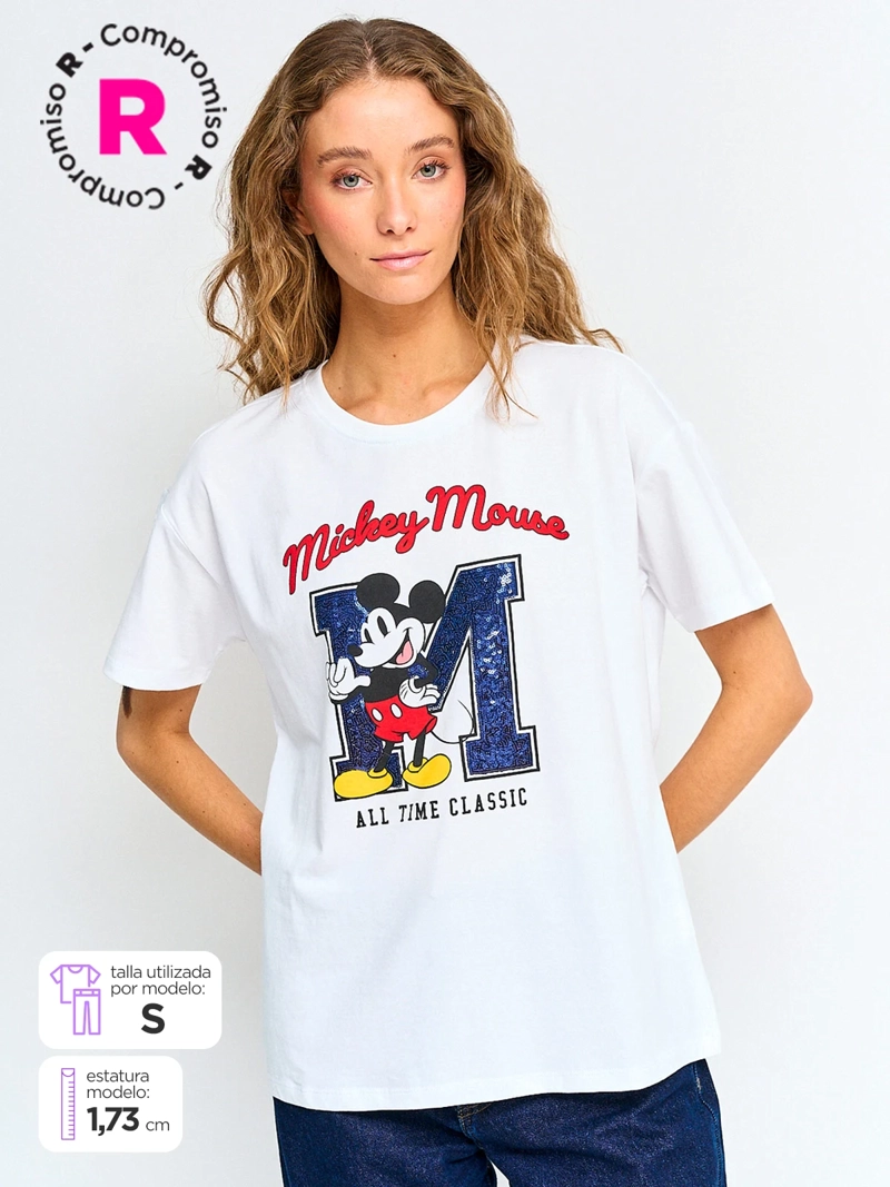 POLERA MUJER INDEX ALGODÓN MANGA CORTA MICKEY - 1