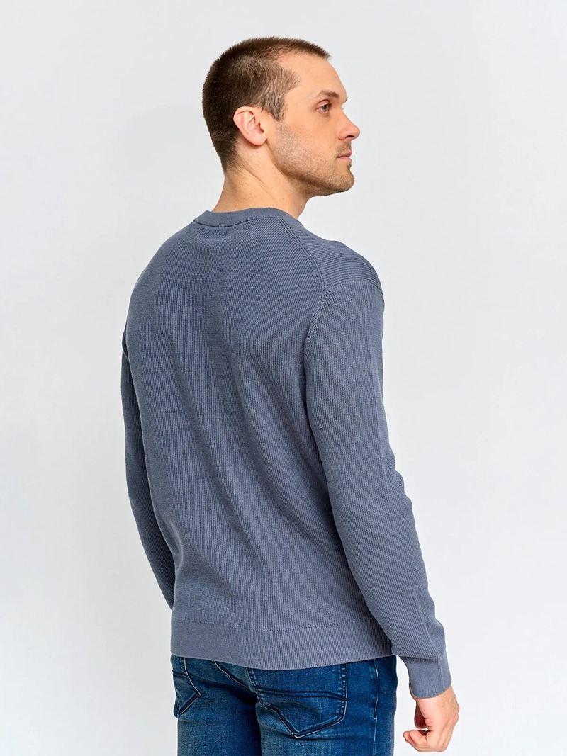 SWEATER HOMBRE CACHAREL ALGODÓN CUELLO REDONDO TEXTURA - 2