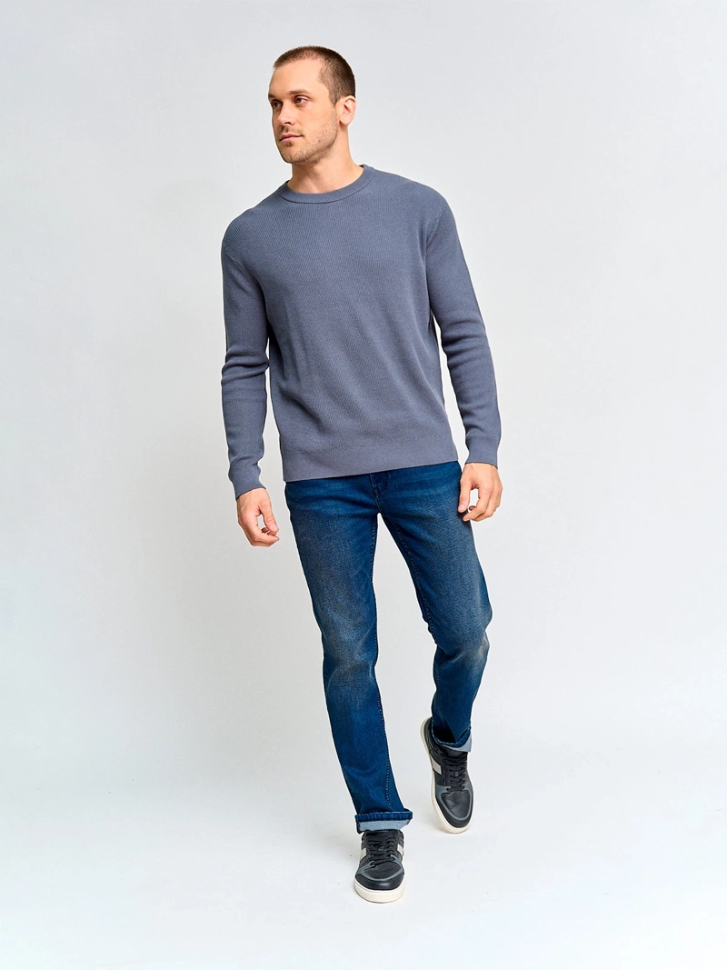 SWEATER HOMBRE CACHAREL ALGODÓN CUELLO REDONDO TEXTURA - 4