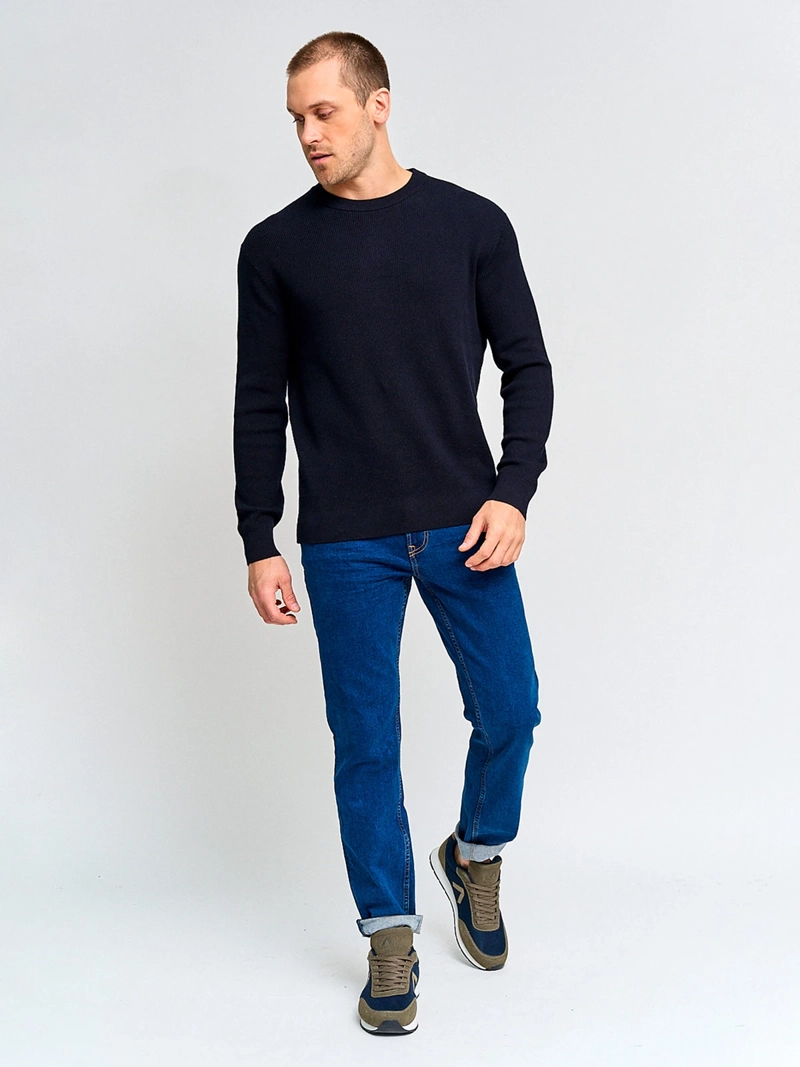 SWEATER HOMBRE CACHAREL ALGODÓN CUELLO REDONDO TEXTURA - 4