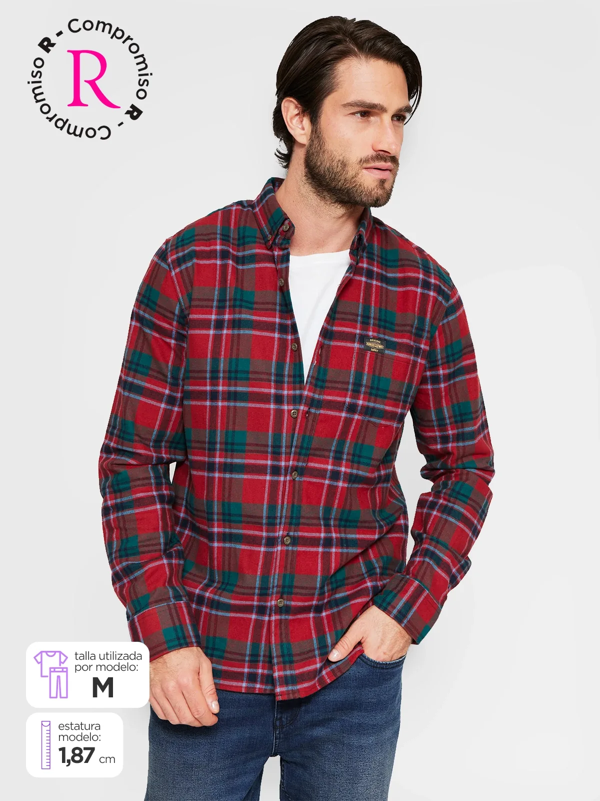 CAMISA HOMBRE ROBERT LEWIS ALGODÓN MANGA LARGA - 1