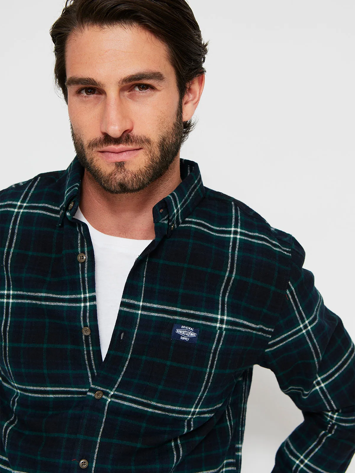 CAMISA HOMBRE ROBERT LEWIS ALGODÓN MANGA LARGA - 3