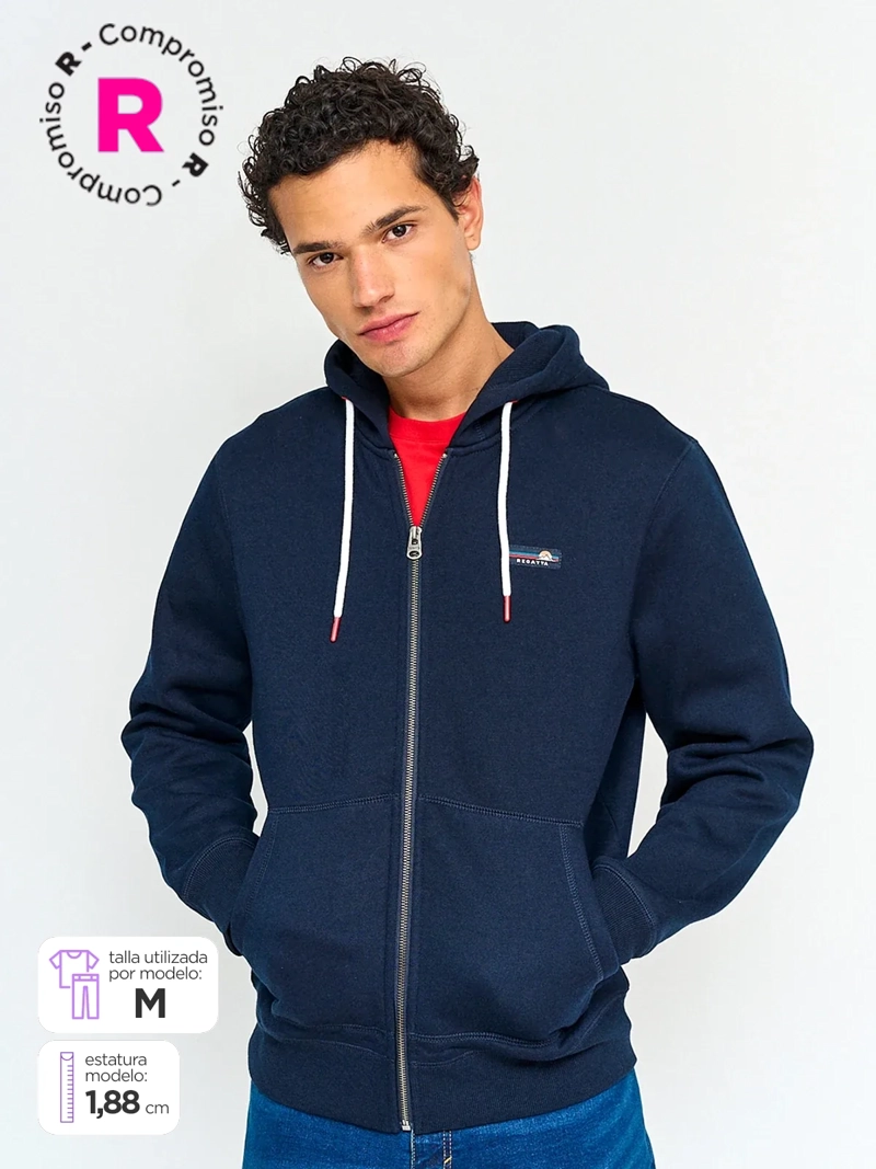 POLERÓN HOMBRE REGATTA ALGODÓN FULL ZIPPER BÁSICO - 1