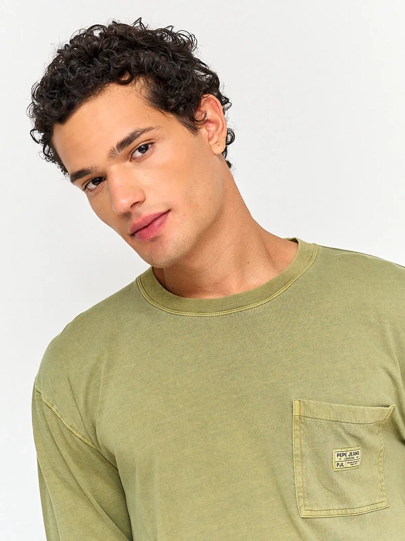 POLERA HOMBRE PEPE JEANS ALGODÓN MANGA LARGA BÁSICA - 3