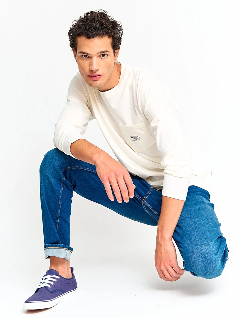 POLERA HOMBRE PEPE JEANS ALGODÓN MANGA LARGA BÁSICA - 4