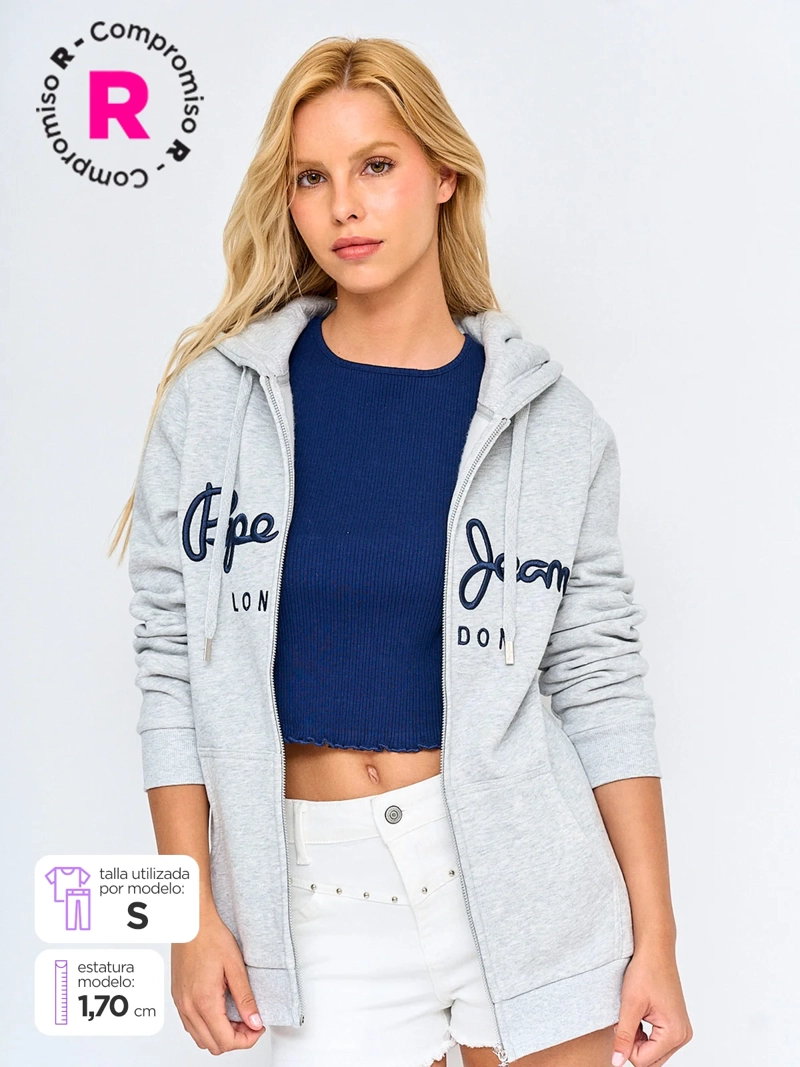 POLERÓN MUJER PEPE JEANS ALGODÓN CAPUCHA - 1