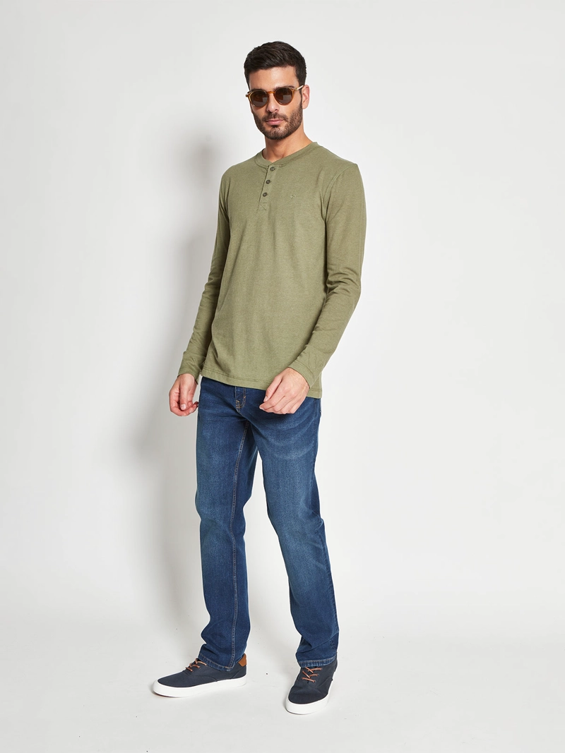 POLERA HOMBRE ROBERT LEWIS ALGODÓN MANGA LARGA BÁSICA - 4
